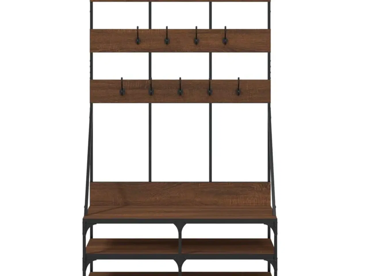 Billede 4 - Tøjstativ med skoopbevaring 100x40x184 cm brun egetræsfarve