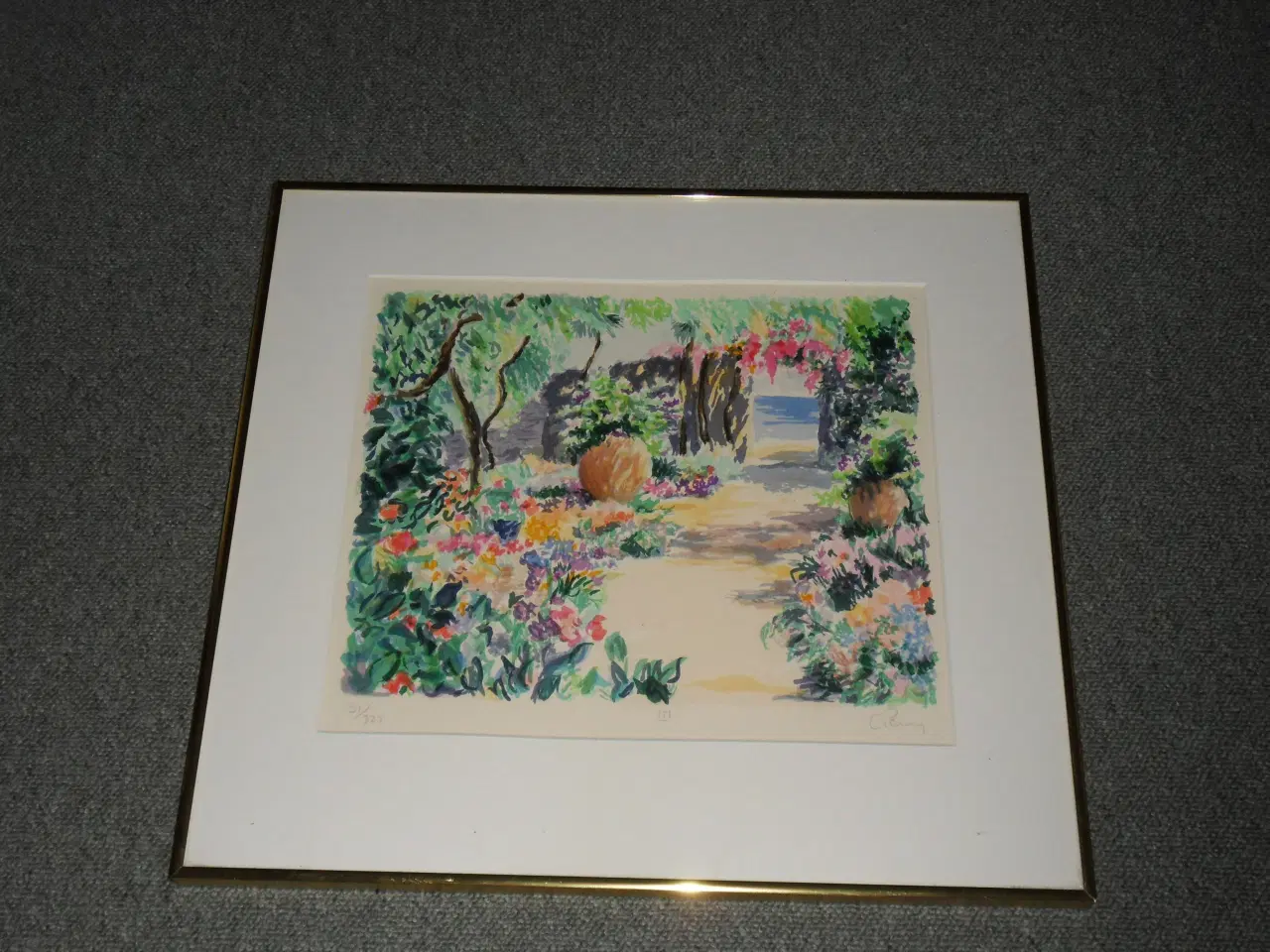 Billede 2 - Litografi. Charles Penny. motiv: Natur-billede