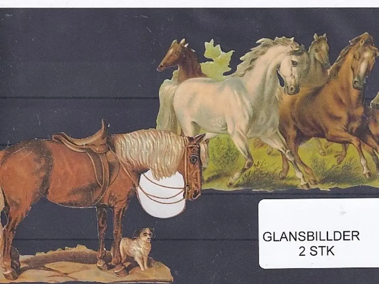 Billede 1 - Glansbilleder - Heste - 2 Stk.