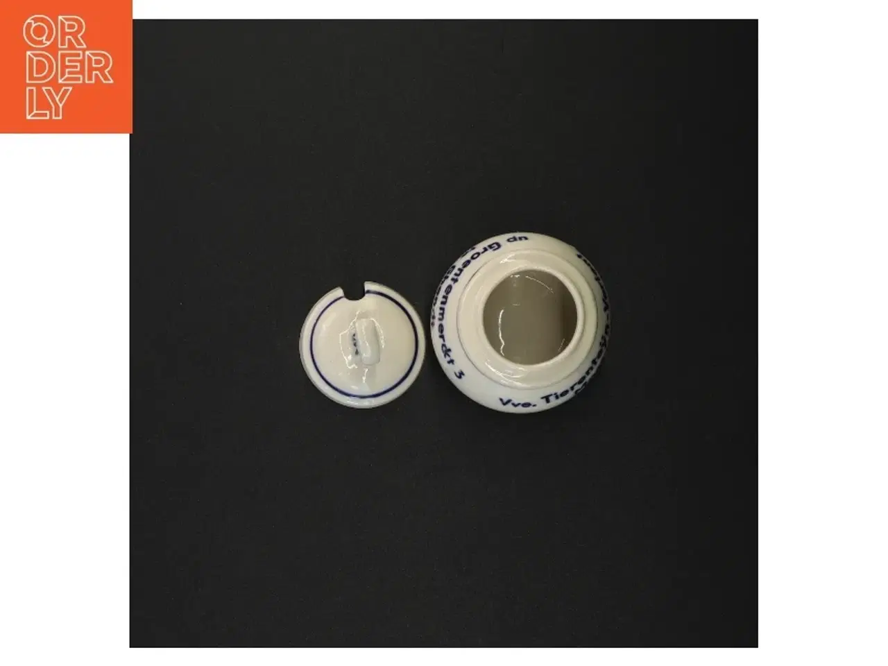 Billede 7 - Porcelænskrukke med blåt mønster (str. 10 x 7 cm)