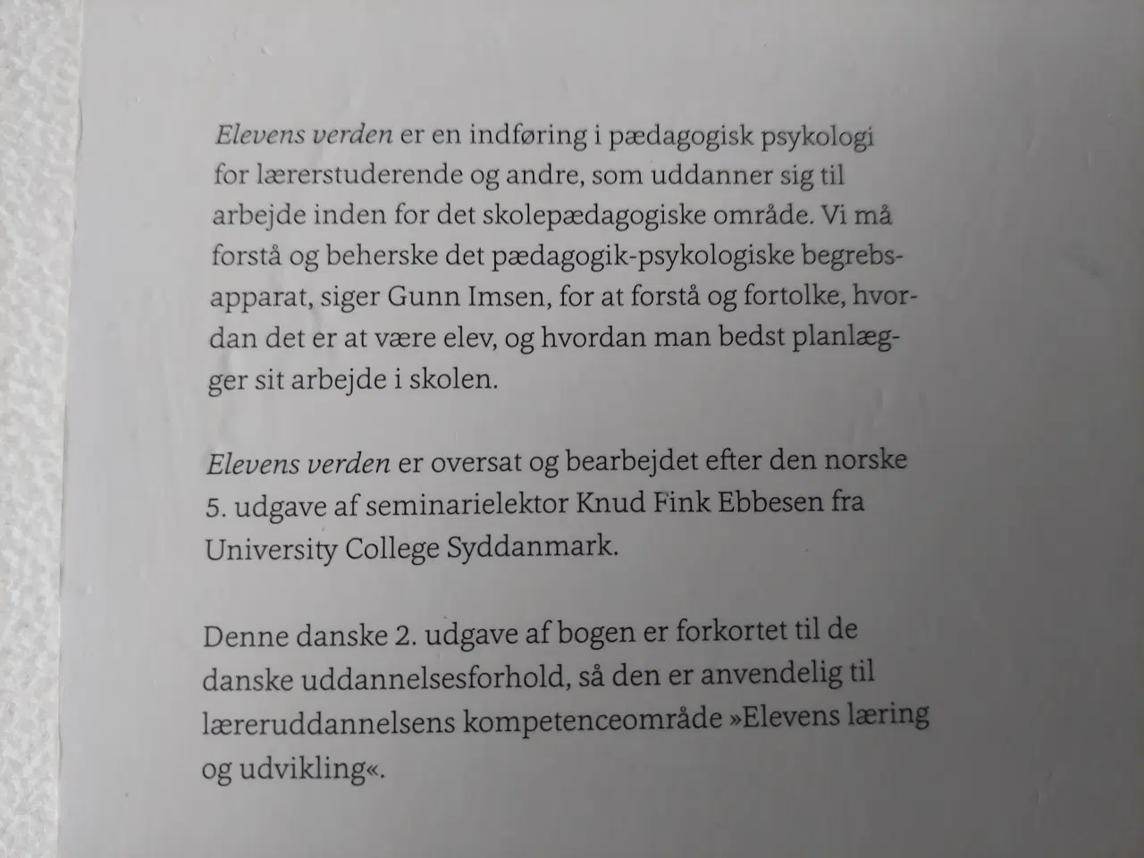 Billede 3 - ELEVENS VERDEN, INDFØRING I PÆDAGOGISK PSYKOLOGI