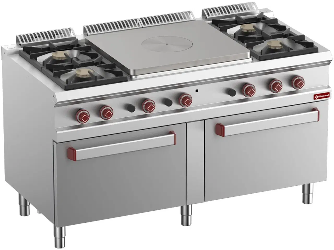 Billede 1 - Gaskomfur 4 blus (4x 7kW) & Central glødeplade