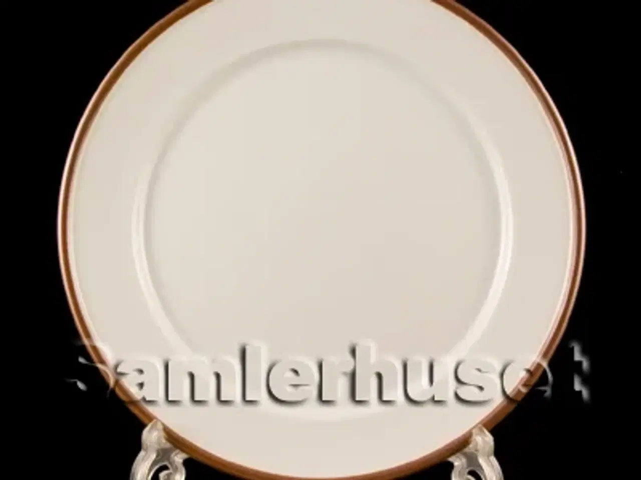 Billede 1 - Brun Domino Kagetallerken 17 cm.