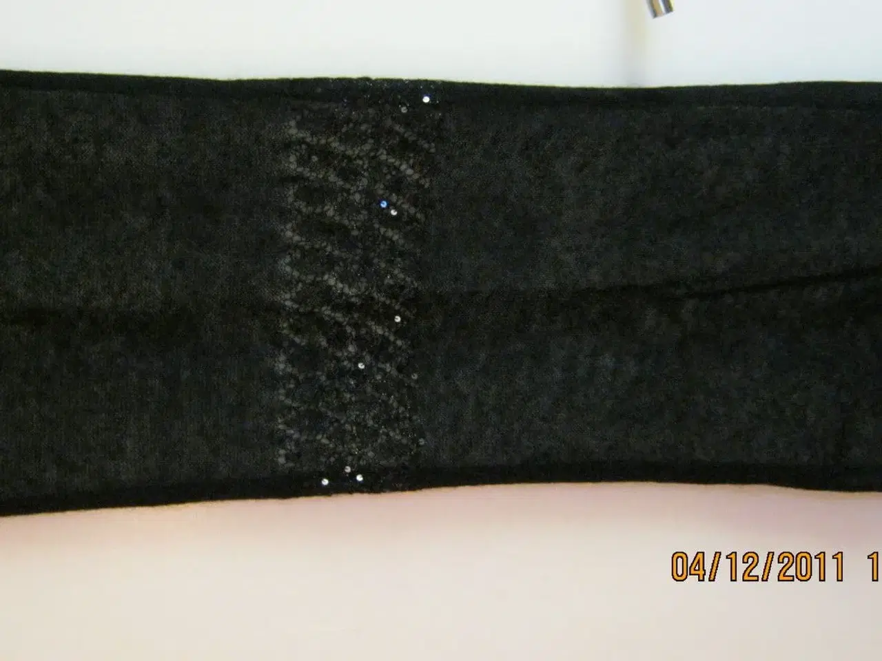 Billede 1 - Mohair tørklæde med pailleter, sort