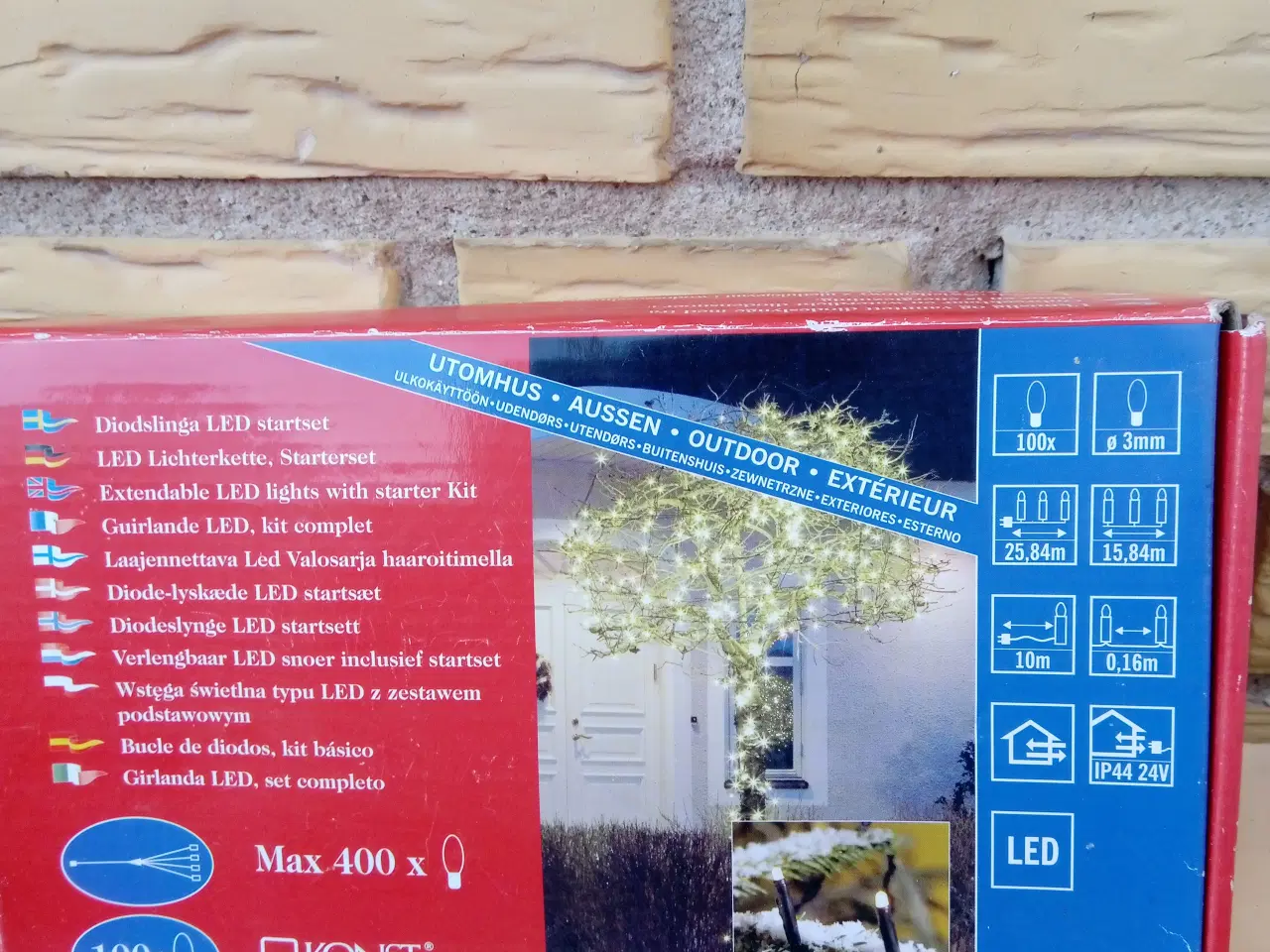 Billede 1 - Lyskæde med 100 led lys til udendørs brug