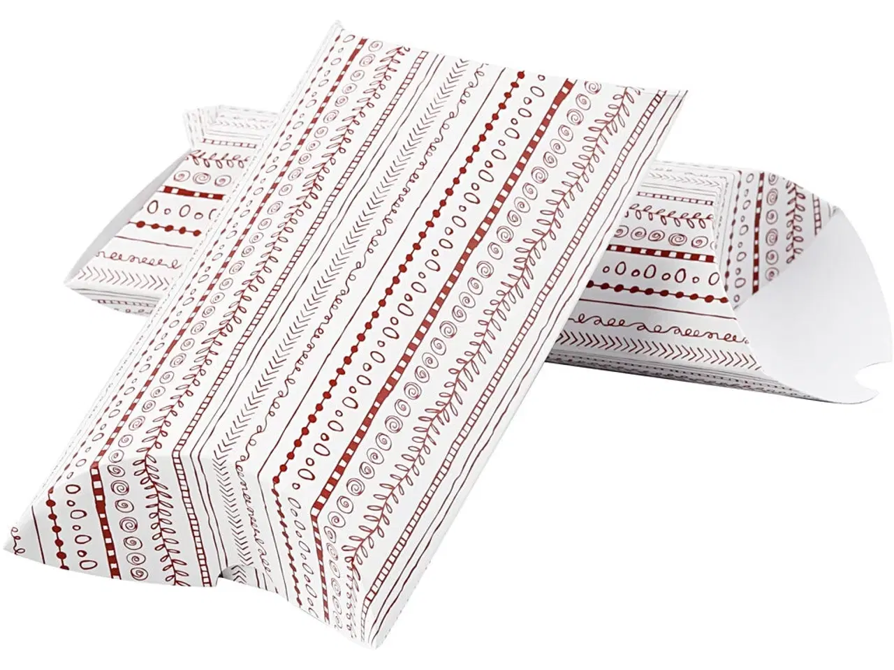 Billede 1 - Gaveæske, doodles, str. 18x15x6 cm, 300 g, rød, 3stk./ 1 pk.