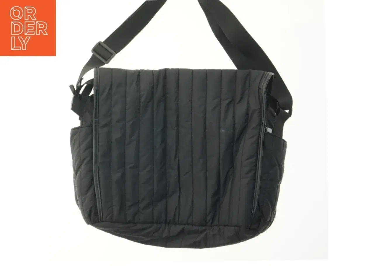 Billede 2 - Sort polstret skuldertaske (str. 44,5x36 cm)