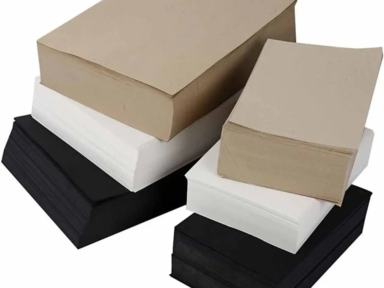 Billede 1 - Karduspapir, A3,A4, 100+135 g, sort, grå, gråbrun, hvid, 6000 ass. ark/ 1 pk.