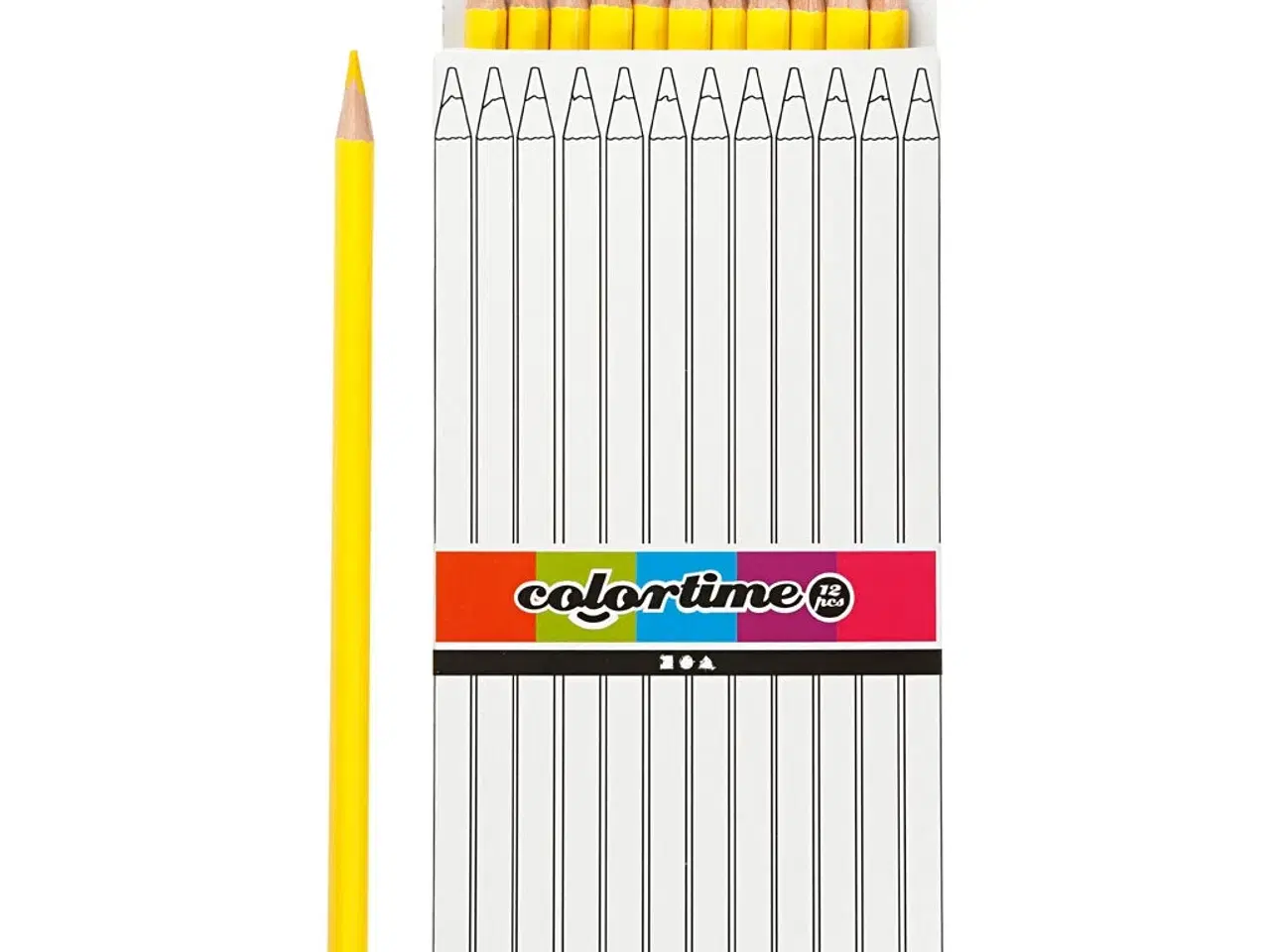 Billede 1 - Colortime Farveblyanter, L: 17 cm, mine 3 mm, gul, 12stk./ 1 pk.
