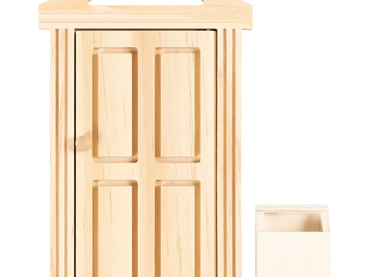 Billede 1 - Minidør med Gesims og Postkasse i Træ