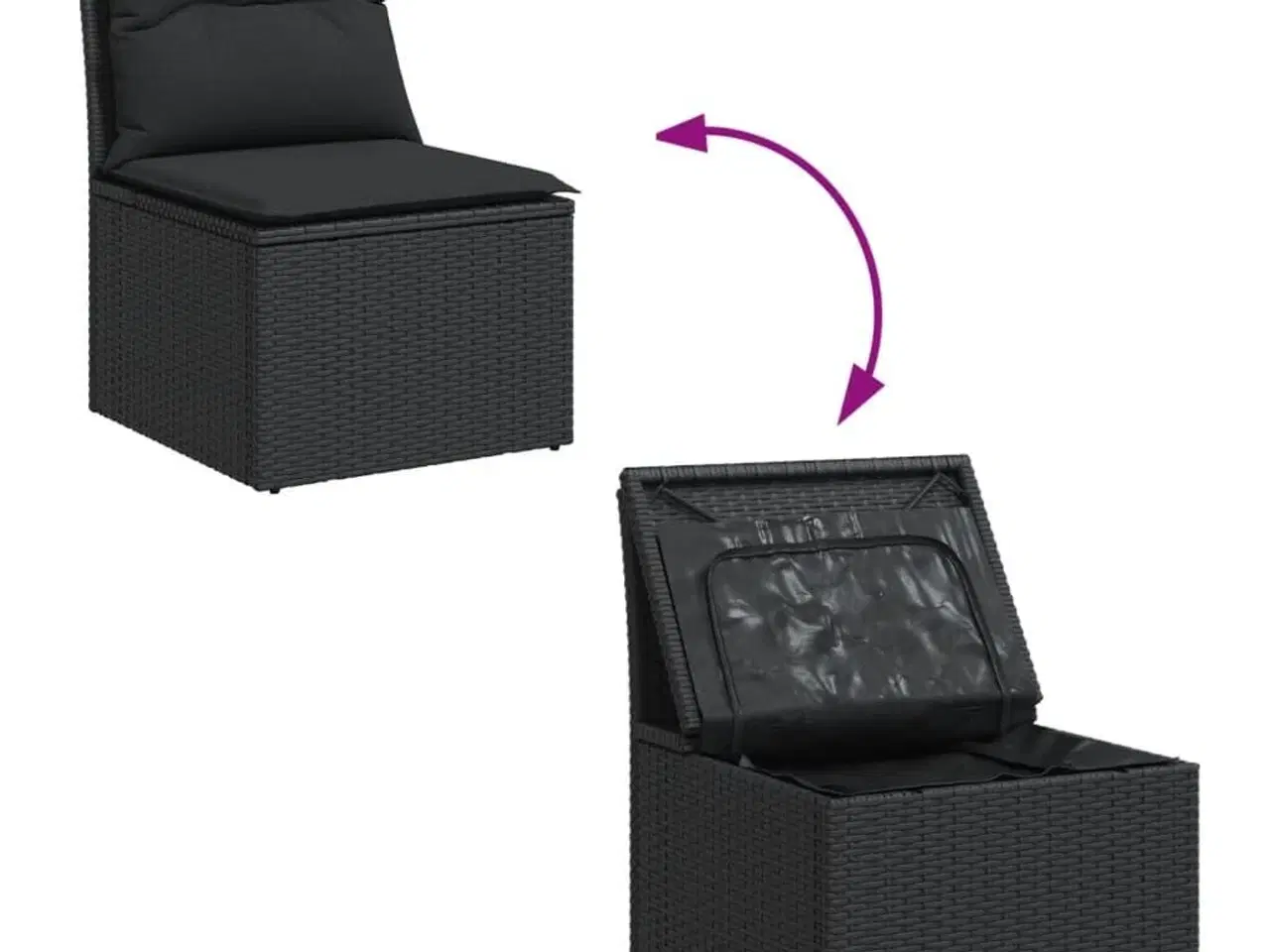 Billede 8 - Sofasæt til haven 7 dele med hynder polyrattan sort