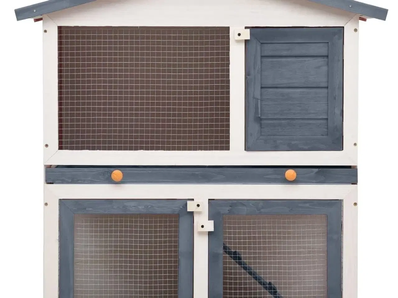 Billede 3 - Udendørs kaninbur 3 døre træ grå