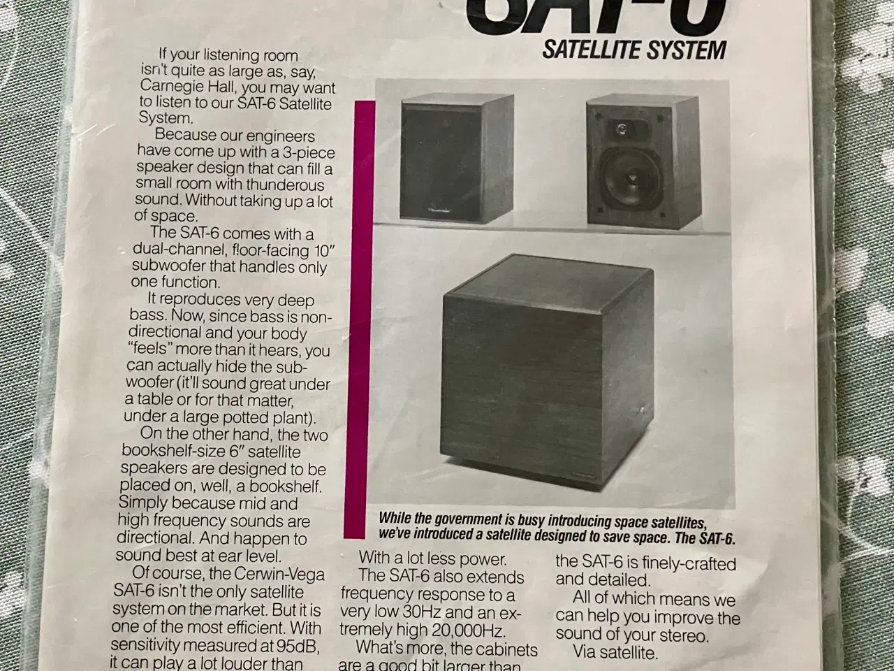 Billede 2 - Cerwin Vega Sat-6 satellit system