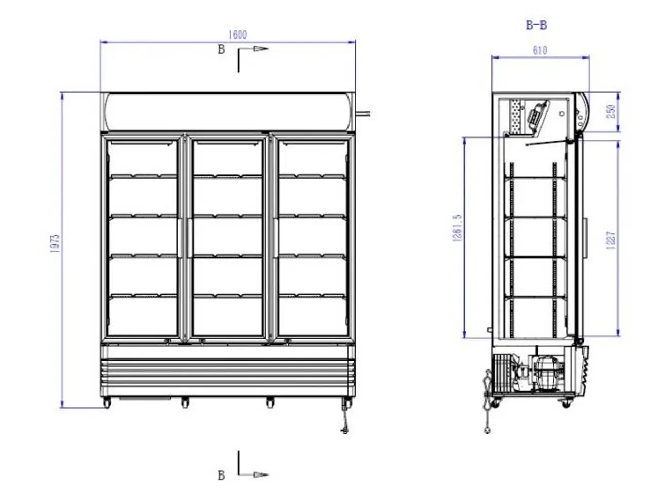 Billede 2 - Combisteel display køleskab – 0,555 kW 