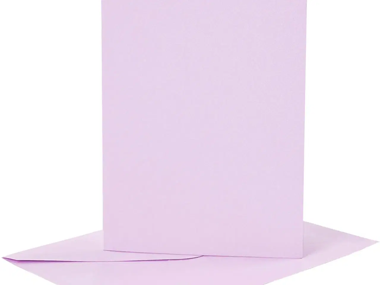 Billede 1 - Lys Lilla Kort og Kuverter, 6 Sæt, 10,5x15 cm