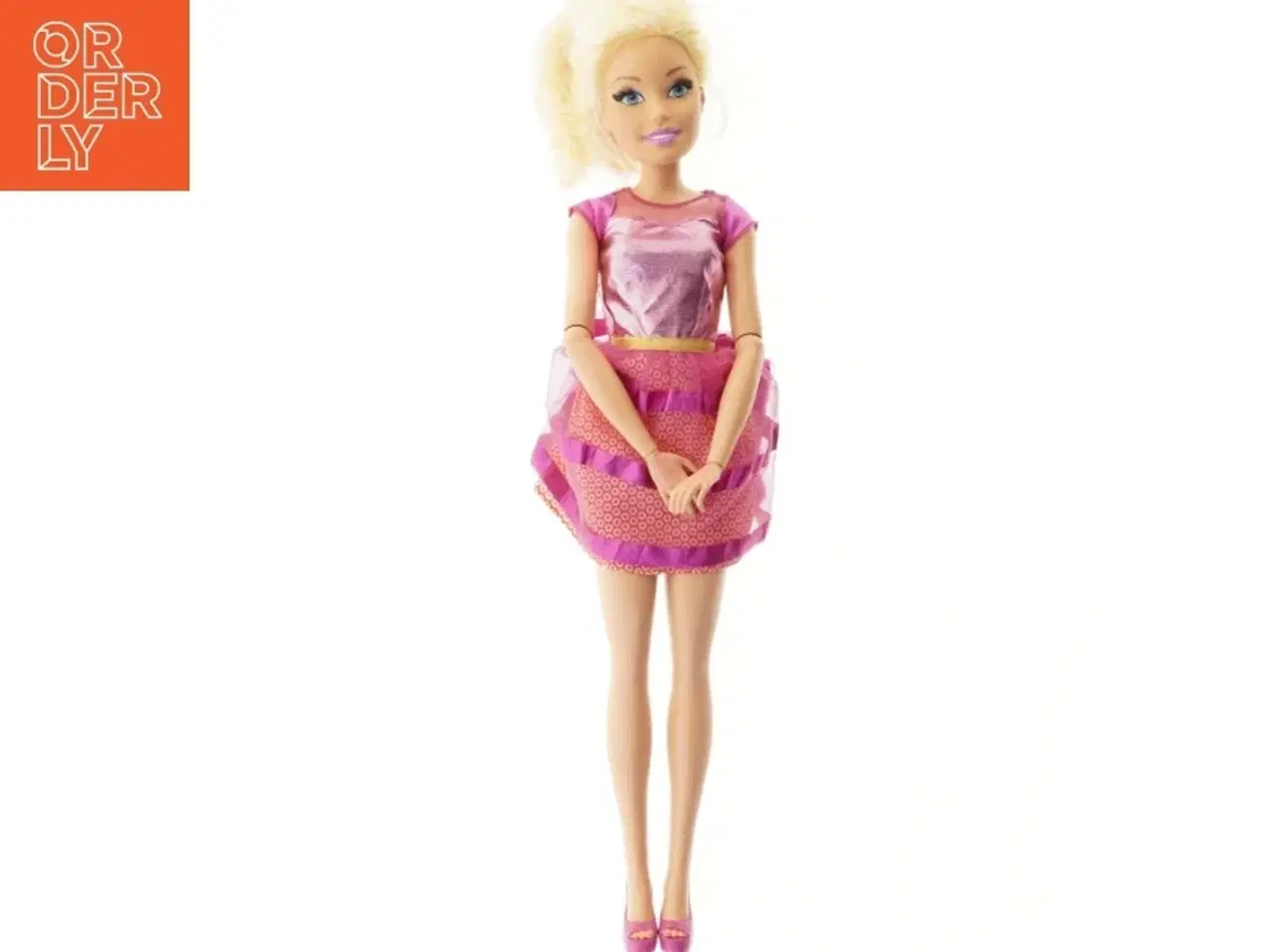 Billede 3 - Stor dukke med pink kjole fra Barbie (str. 73x15 cm)
