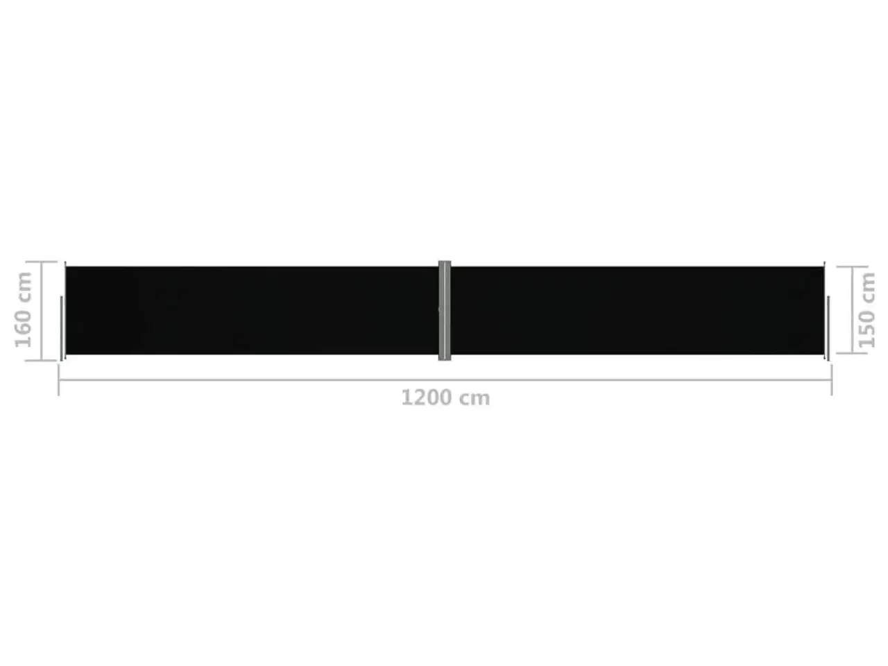 Billede 8 - Sammenrullelig sidemarkise 160x1200 cm sort