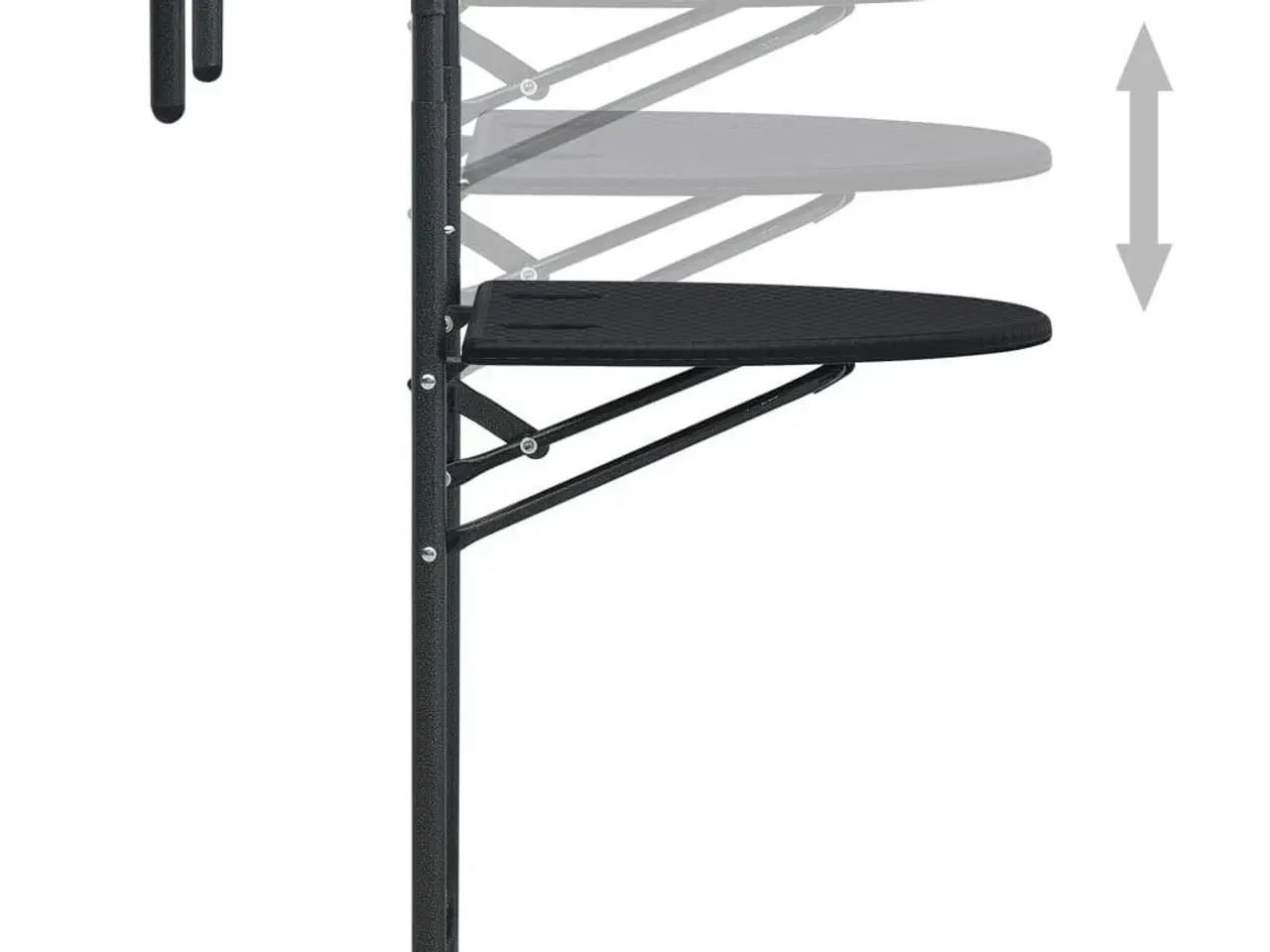 Billede 5 - Hængende altanbord 60 x 64 x 83,5 cm plastik rattanlook sort
