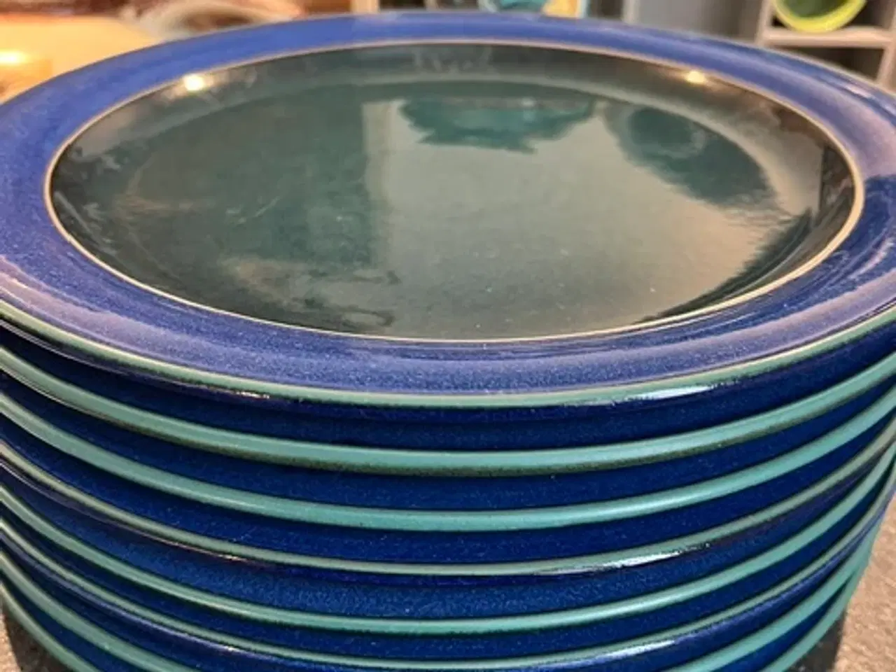 Billede 1 - 8 flotte Denby Harlequin middagstallerkener – 27cm