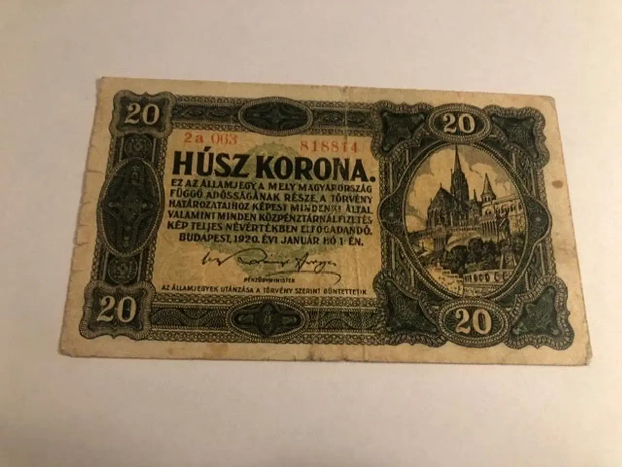 Billede 1 - 20 Korona Hungary 1920