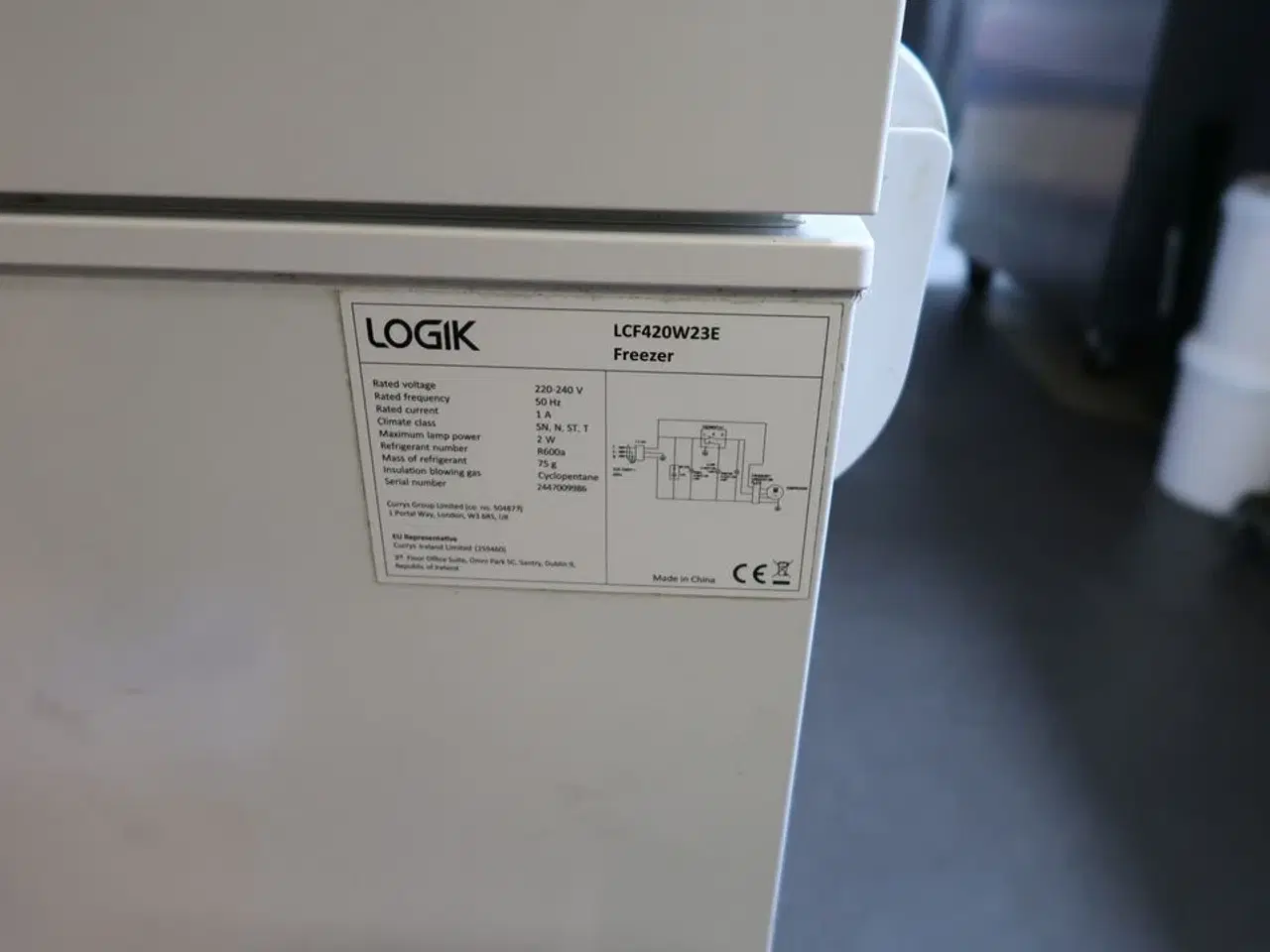 Billede 5 - Kummefryser LOGIK LCF420W23E uden indhold