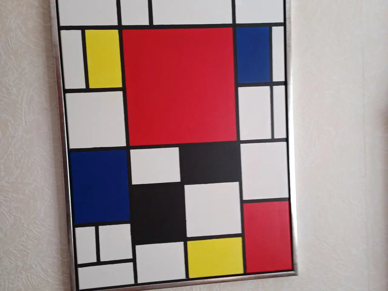 Billede 1 - abstrakt (Mondrian kopi) vægkunst maleri med farve