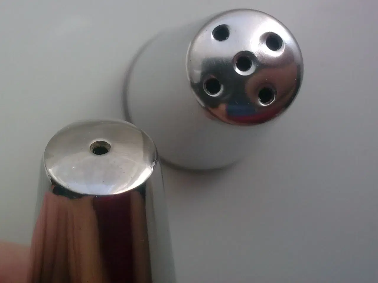 Billede 18 - Teak træ stål RETRO salt peber Dansk VARIANTER