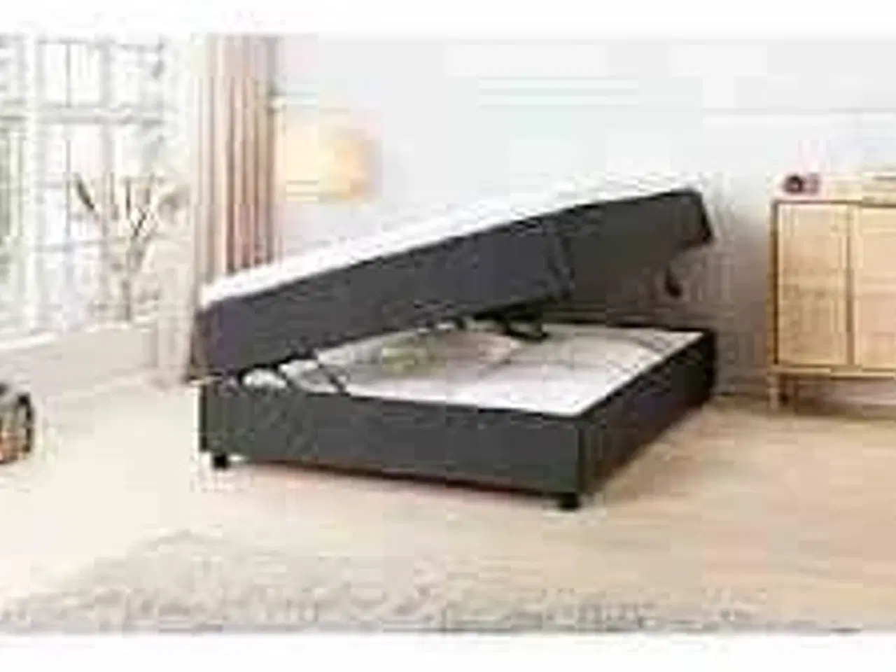 Billede 1 - Nordisk Fjer B110 seng med opbevaring 140x200 cm Antracit