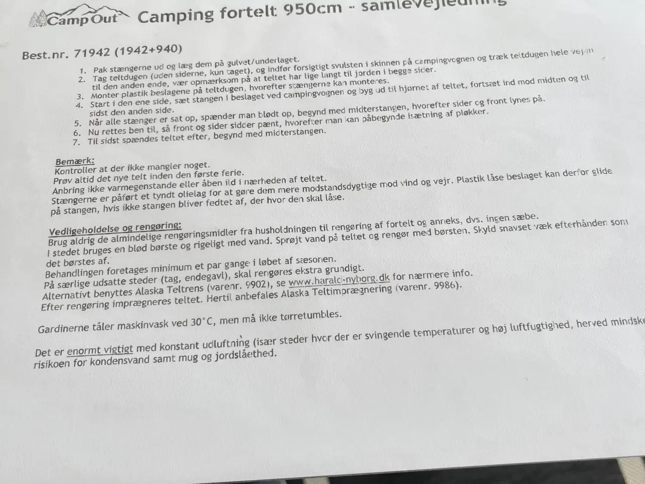 Billede 10 - Fortelt Camp Out 950 længde 470 bredde 300