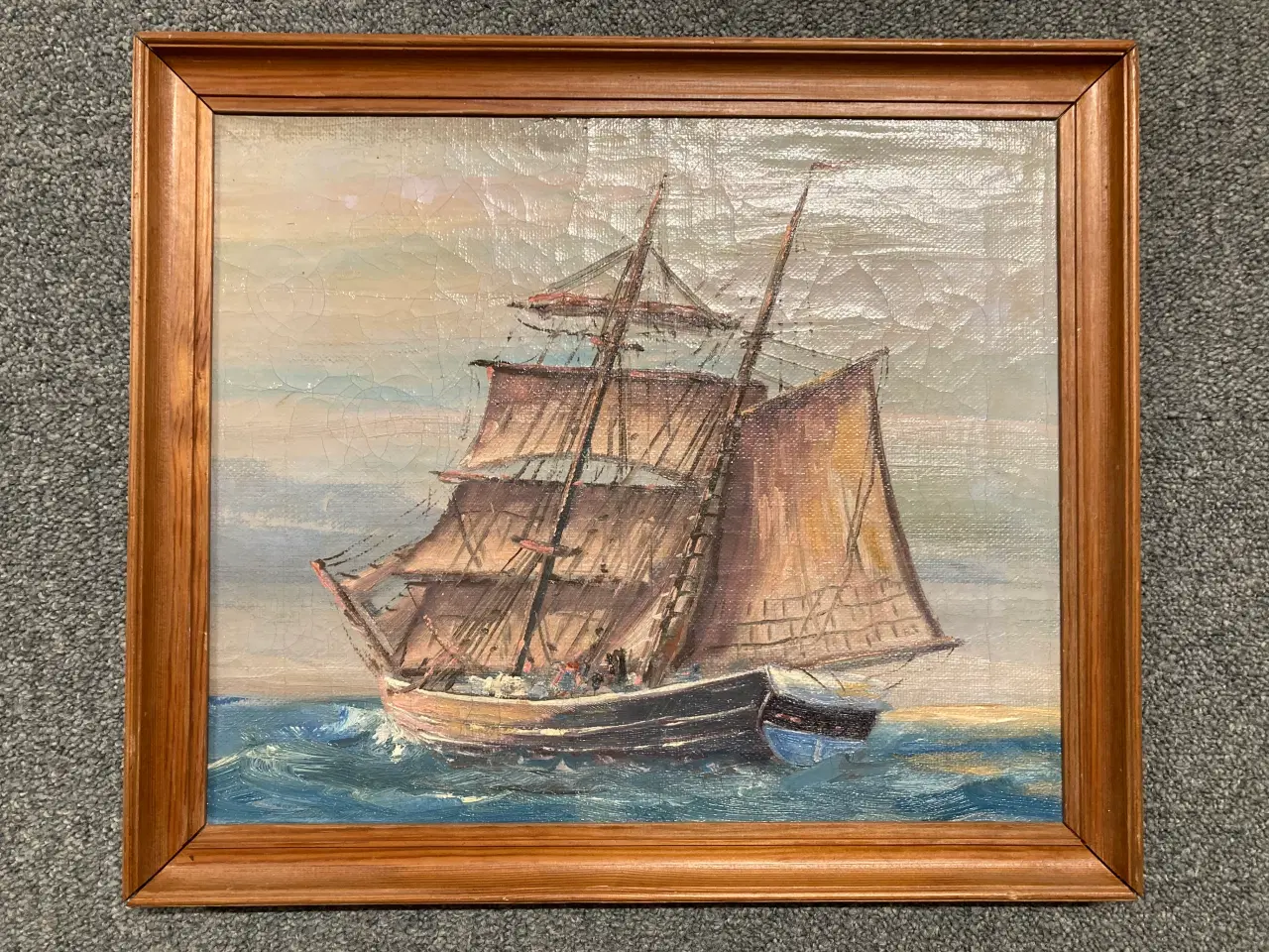 Billede 1 - Maleri skibsportræt skib på havet