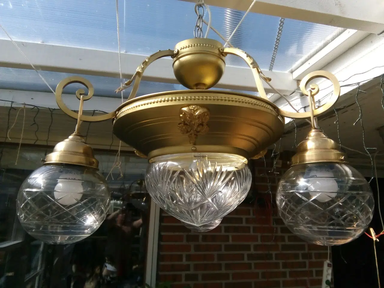 Billede 1 - Art Nouveau lysekrone med 4 pærer