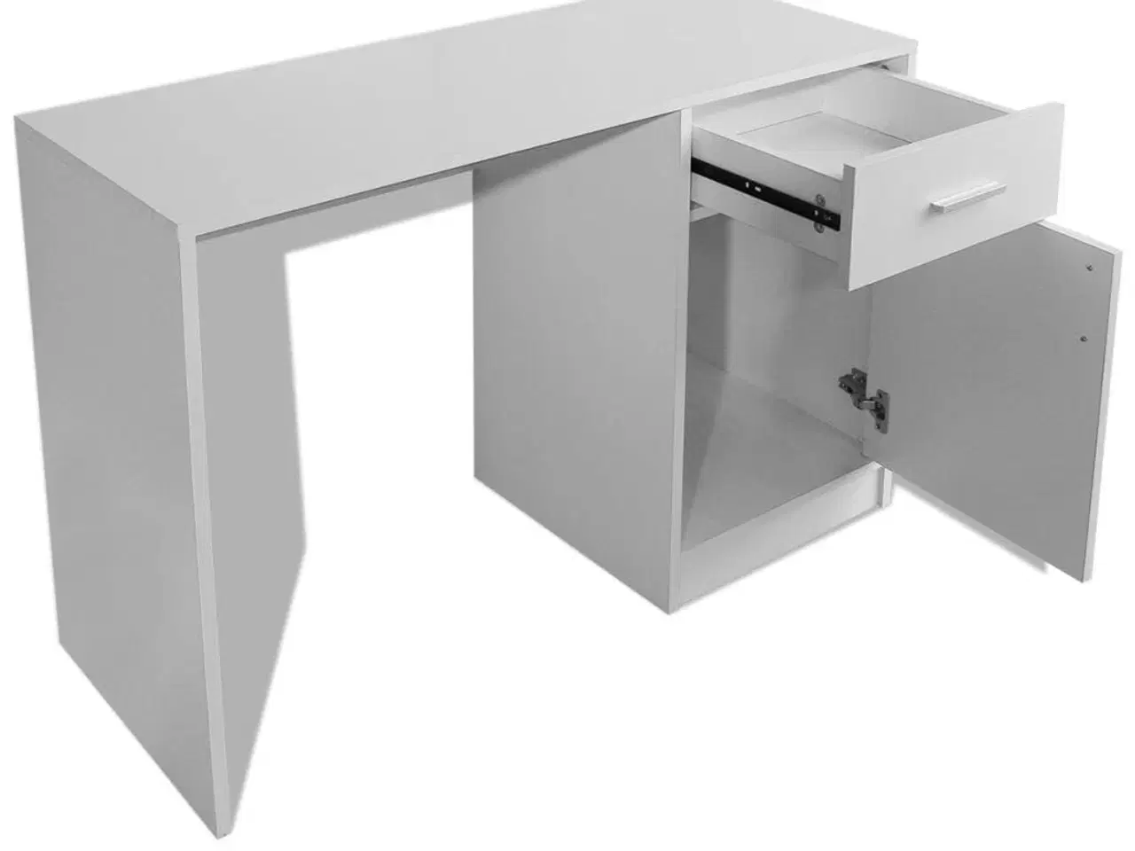 Billede 5 - Skrivebord med skuffe og skab 100x40x73 cm hvid