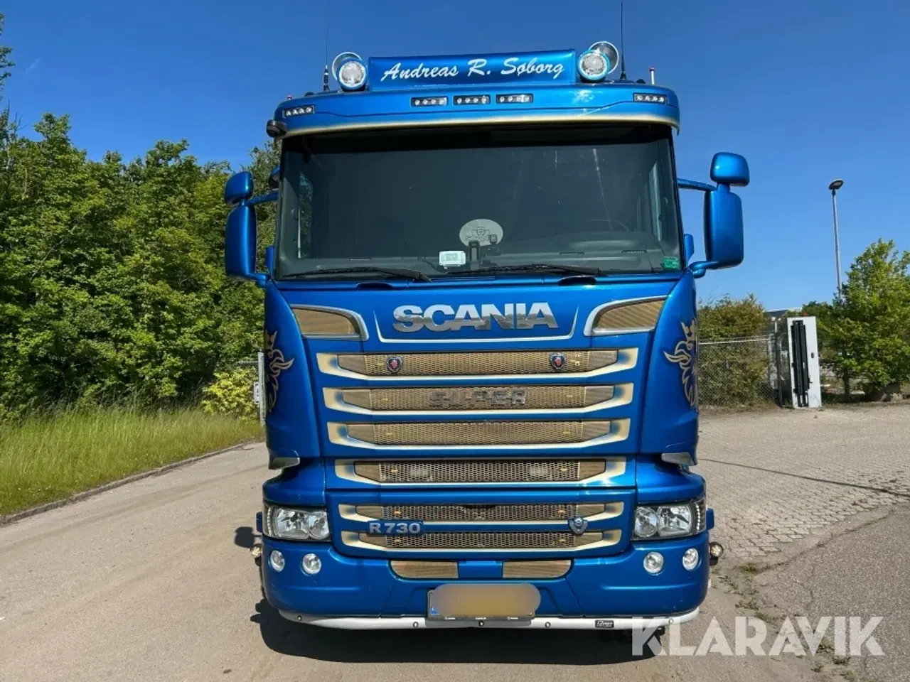 Billede 7 - Lastbil Scania R730 med asfaltlad, kran/grab og kroghejs