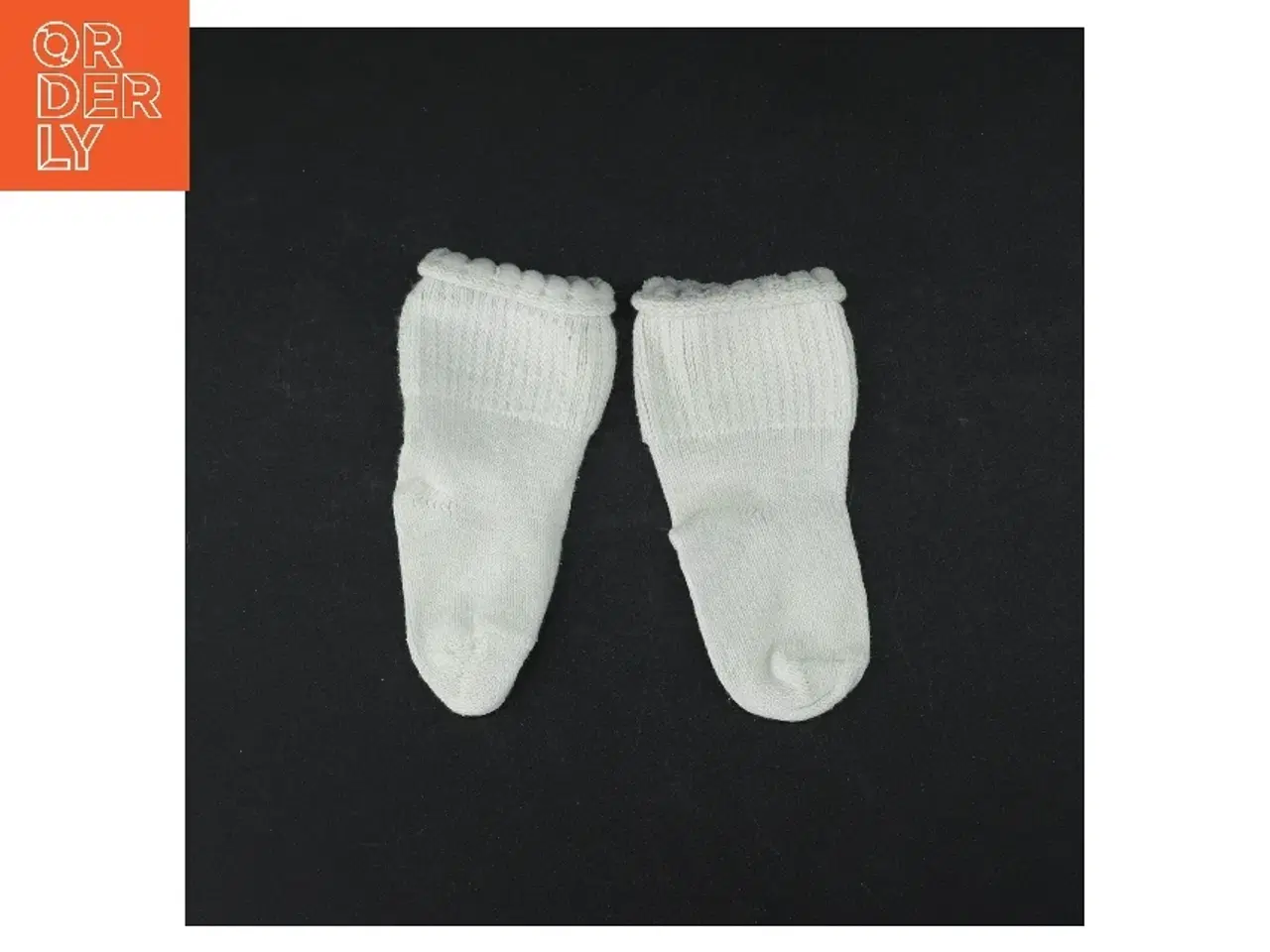 Billede 1 - Hvide babystrømper fra Minisokker (str. Fod 7 cm)