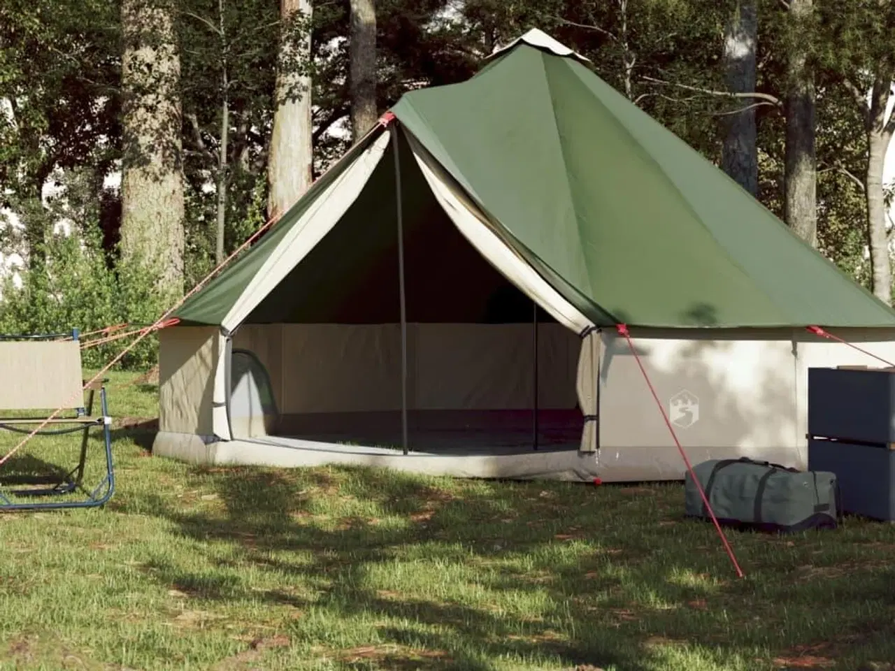 Billede 3 - 6-personers campingtelt vandafvisende grøn
