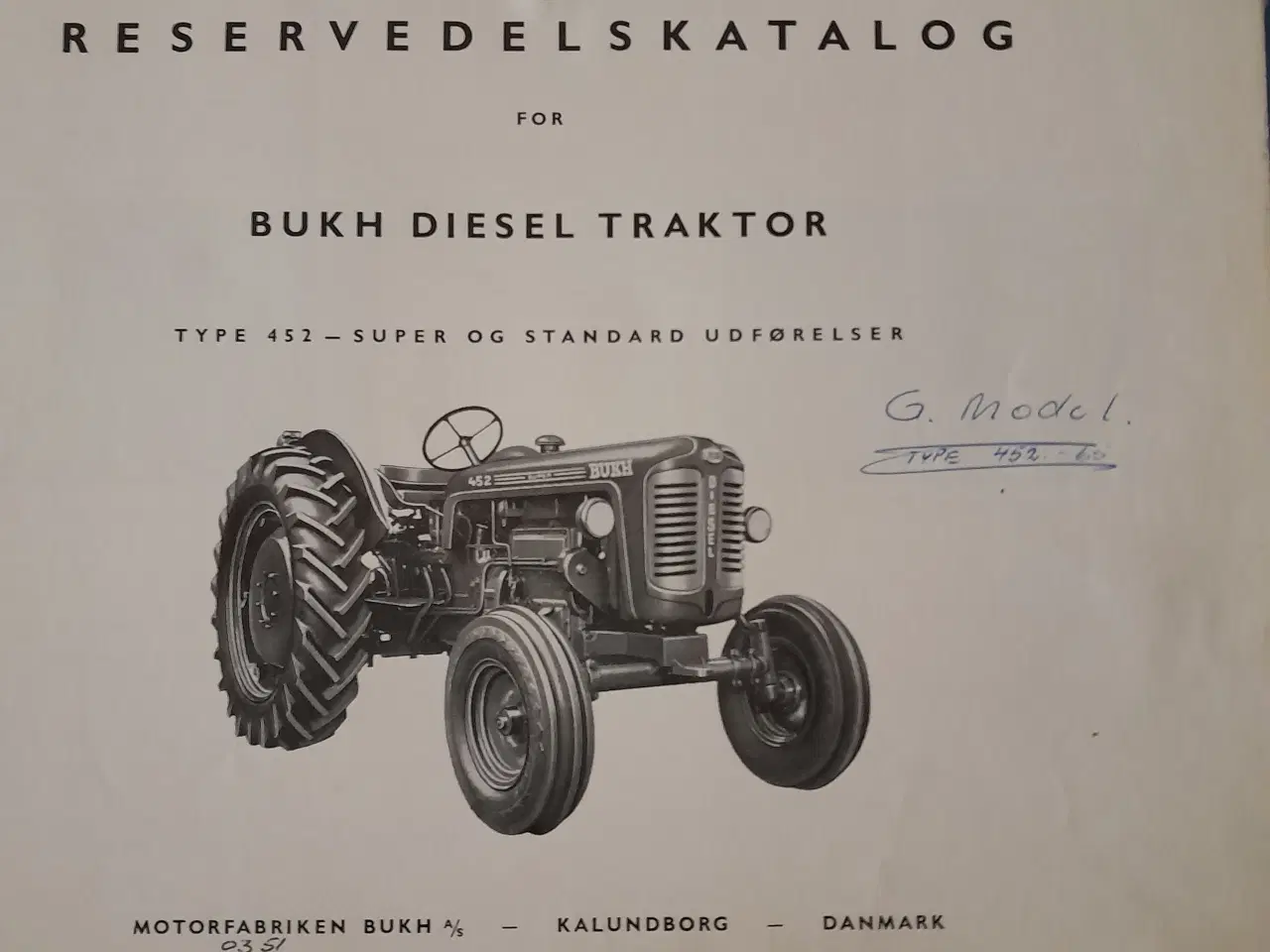 Billede 2 - BUKH Reservedelskatalog 452 super og standard