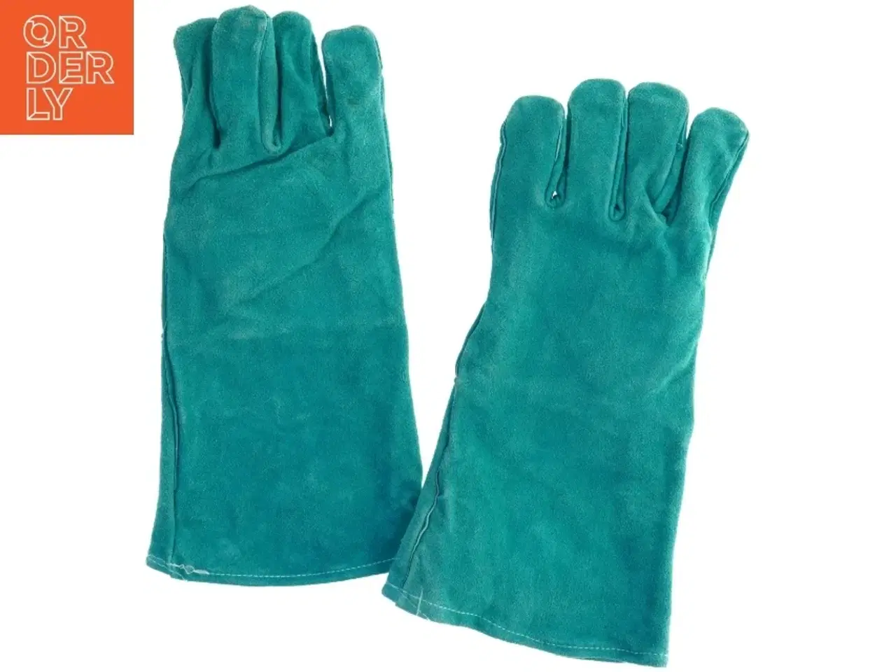 Billede 2 - Grønne varmeisolerende Grill handsker i Ruskind (str. 33 x 17 cm)