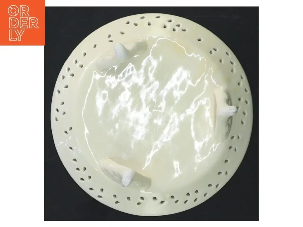 Billede 3 - Glasklokke med porcelænsbase (str. 21x15 cm)