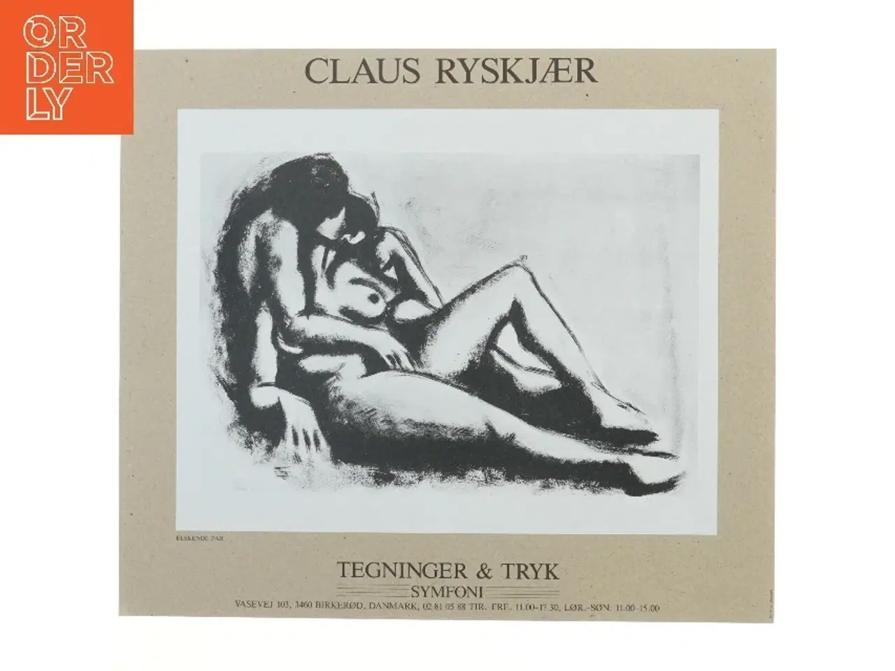 Billede 1 - Plakat af Elskende par af  Claus Ryskjær  (str. 46x40 cm)