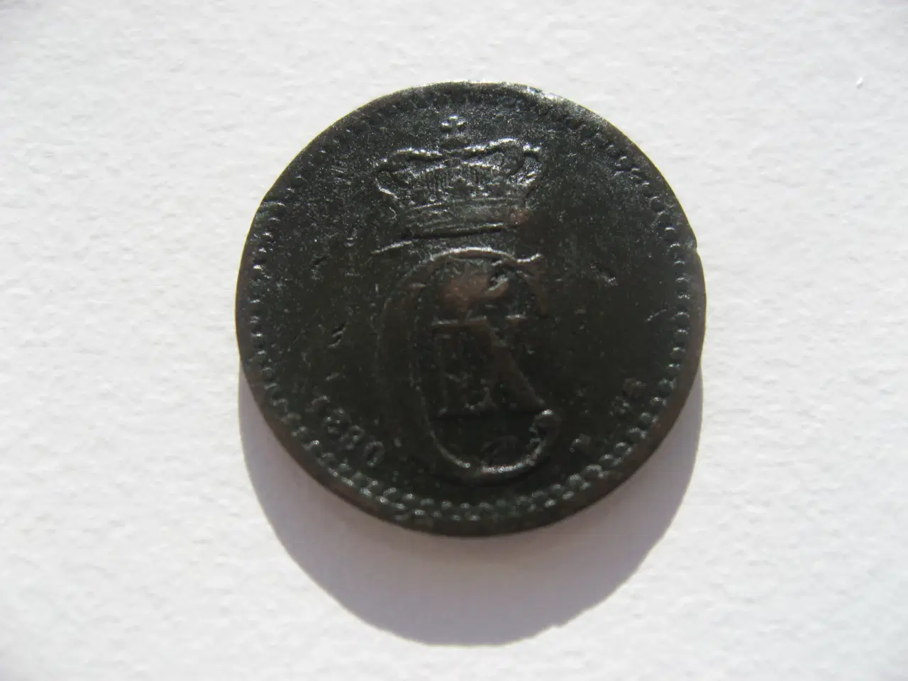 Billede 1 - Delfin 1 øre 1880 en af de gode