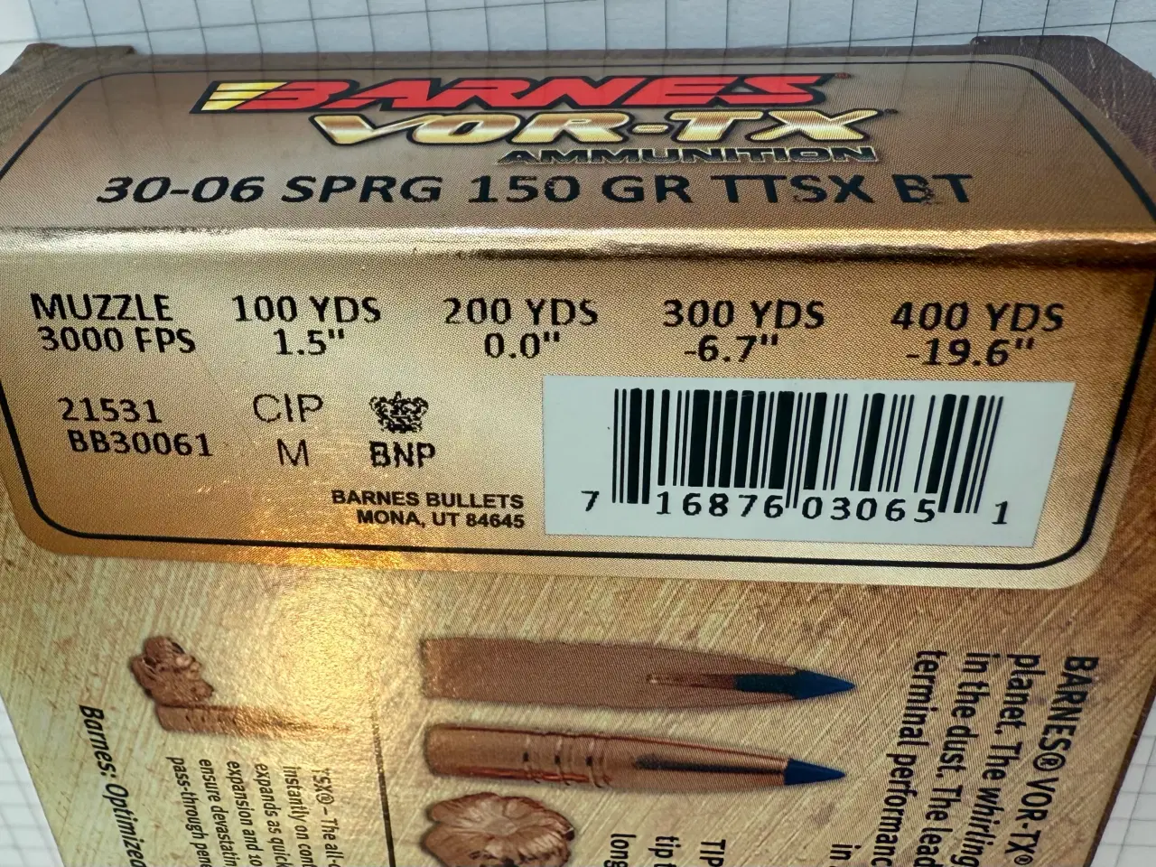 Billede 2 - Barnes VOR-TX .30-06 150gr TTSX BT