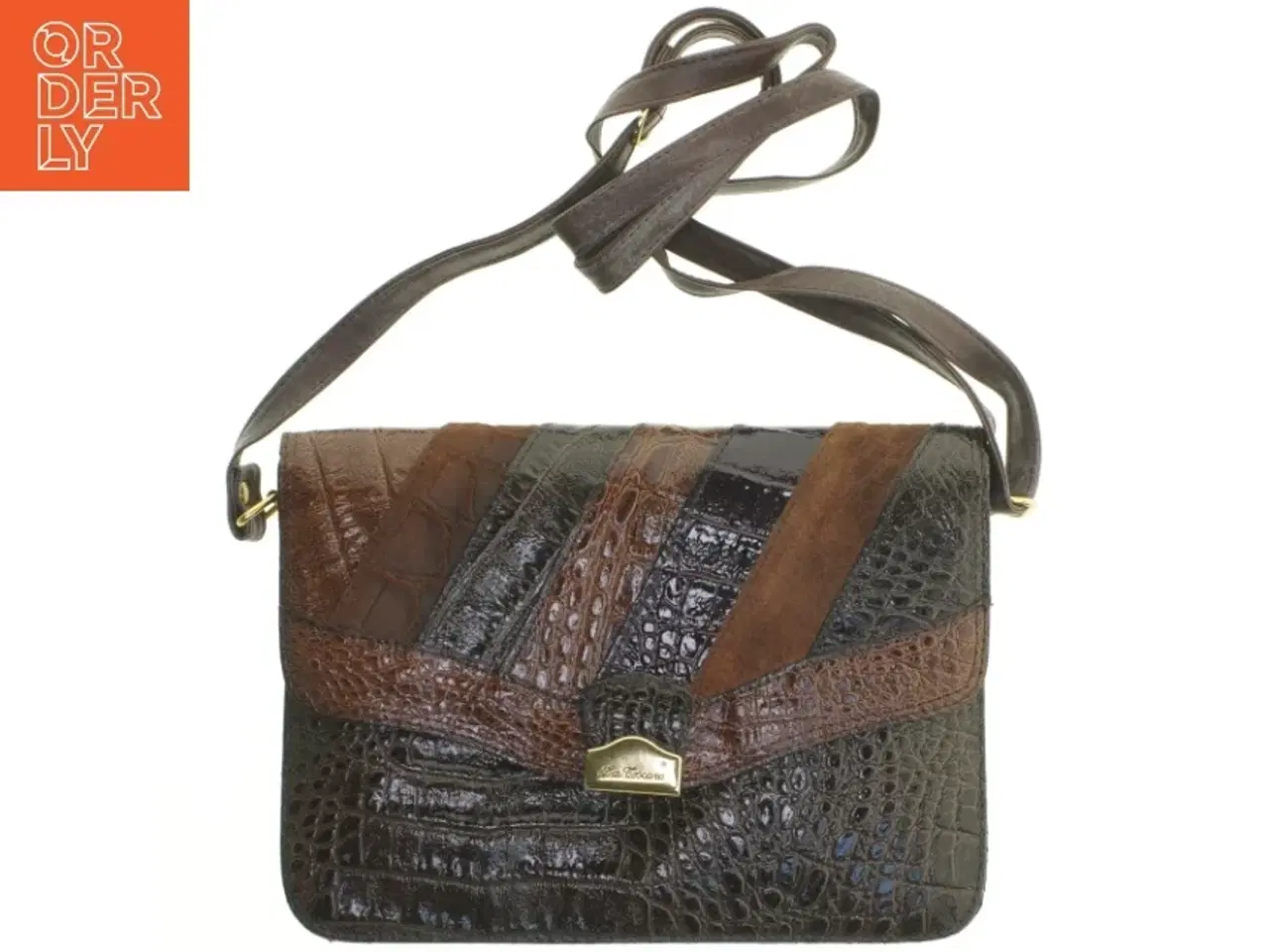 Billede 1 - Krokodilskind håndtaske fra La Toscana (str. 26x19 cm)