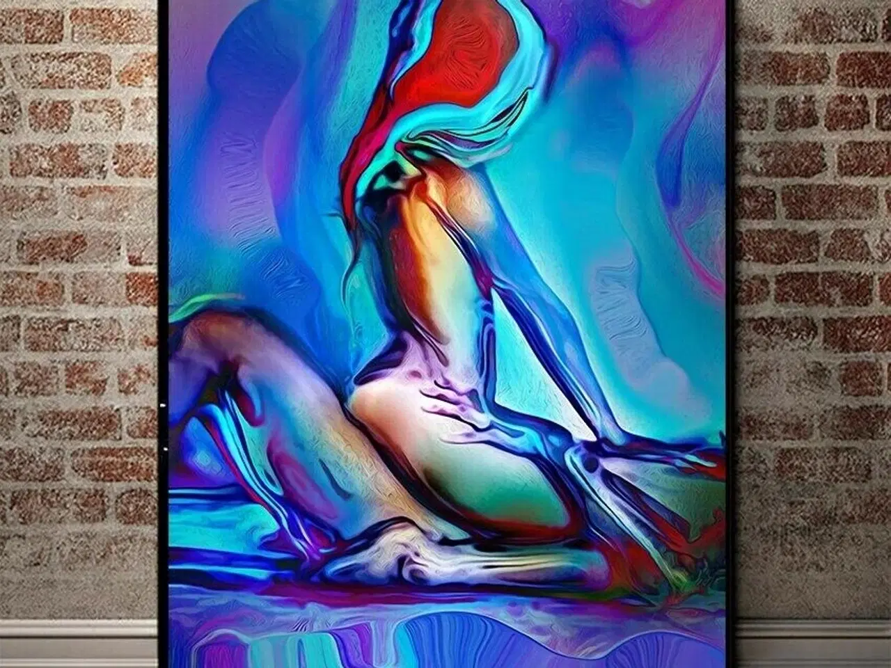 Billede 1 - * Lærredsmaleri/tryk; Mand og kvinde / virkelig sm