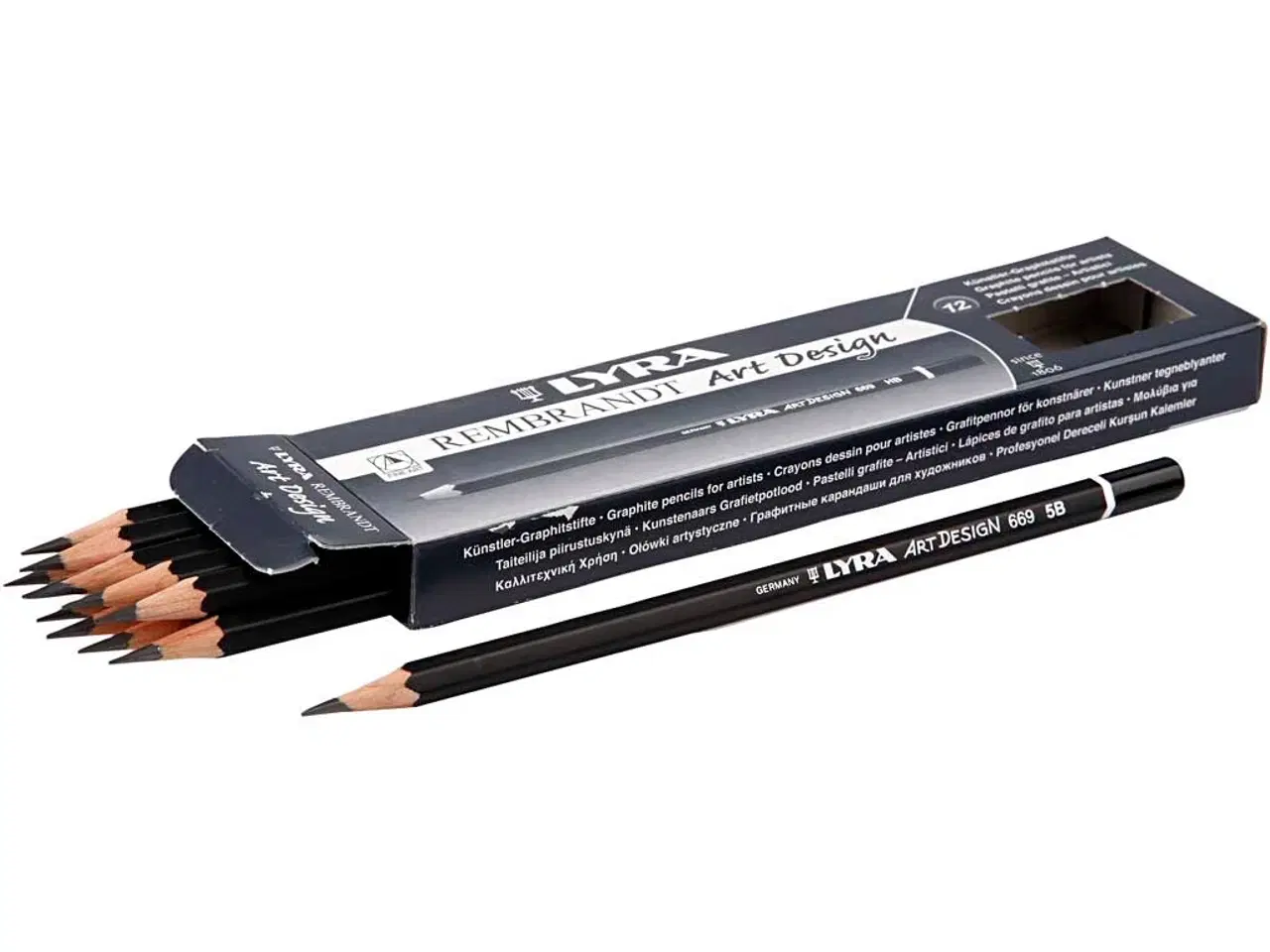 Billede 1 - Art Design 6B Tegneblyanter - 12 stk. til Kunstnere