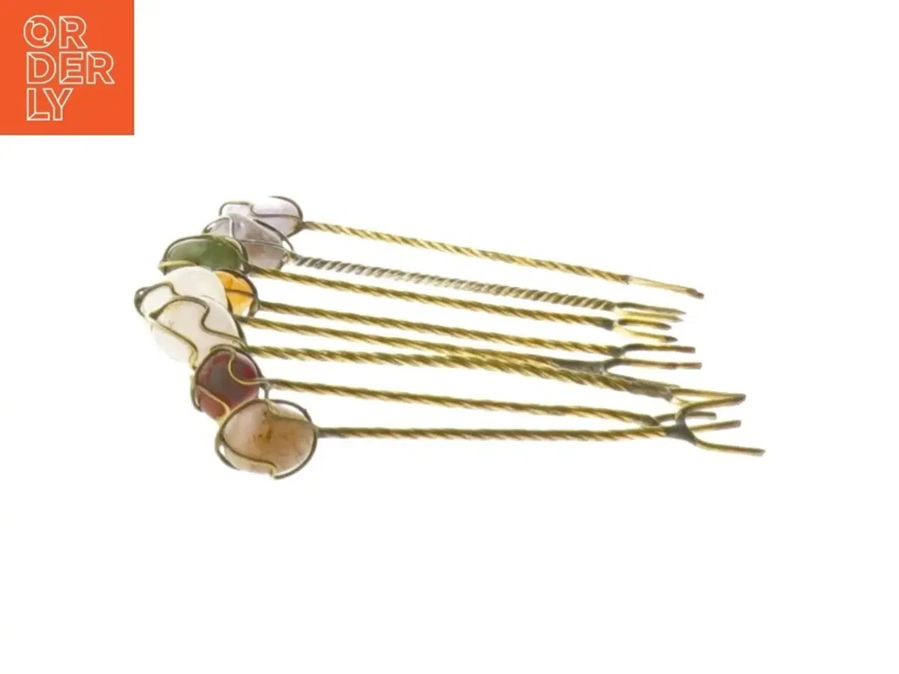 Billede 2 - Cocktailgafler med sten top (str. 8 stk 9,5 cm)