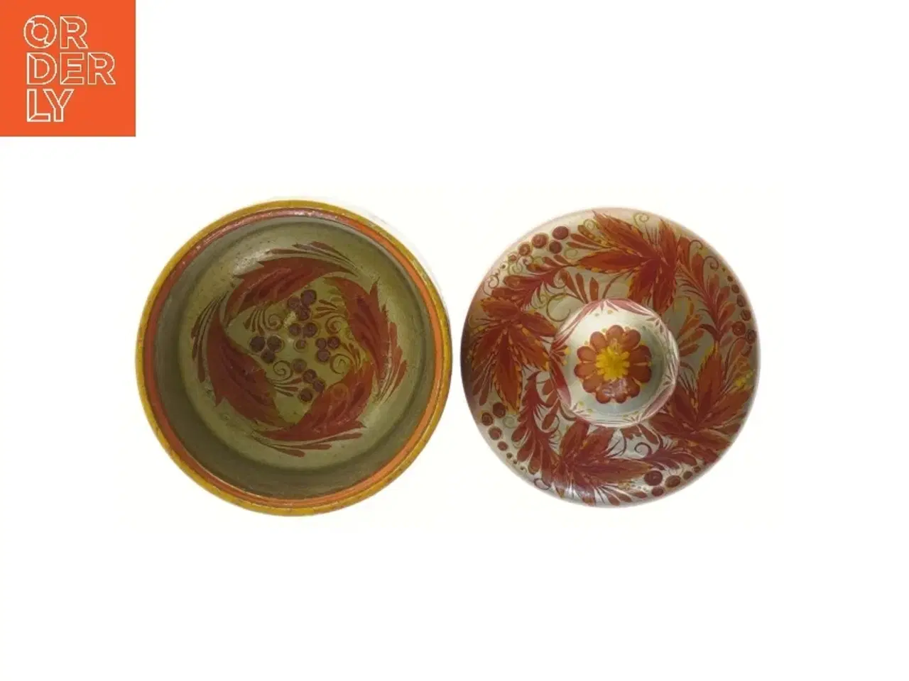 Billede 3 - Dekorativ lågkrukke (str. Ø 10 cm længde 16,5 cm)