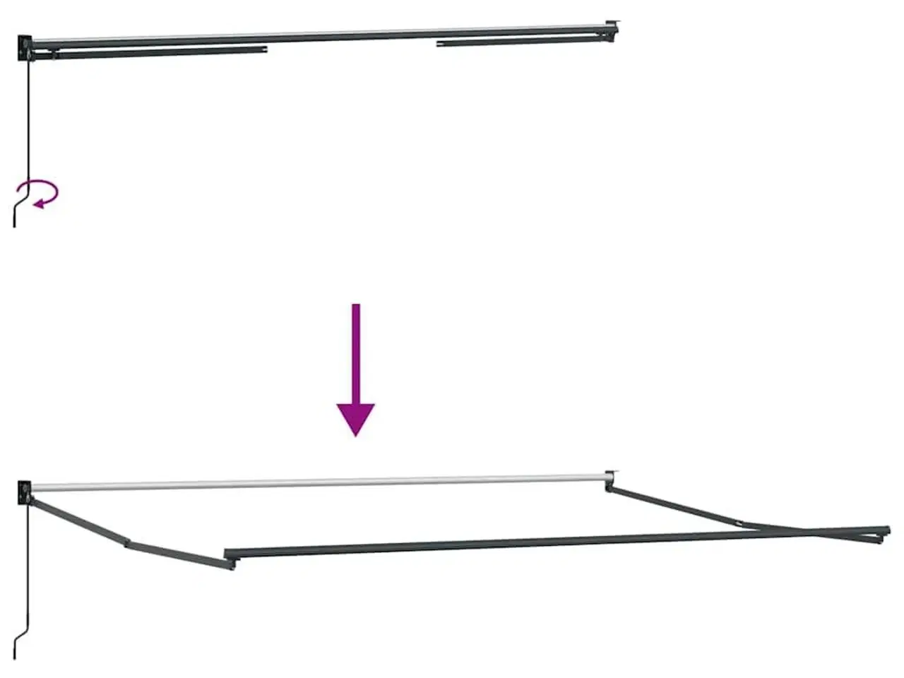 Billede 9 - Markise Antracit 5 x 3 m Metal