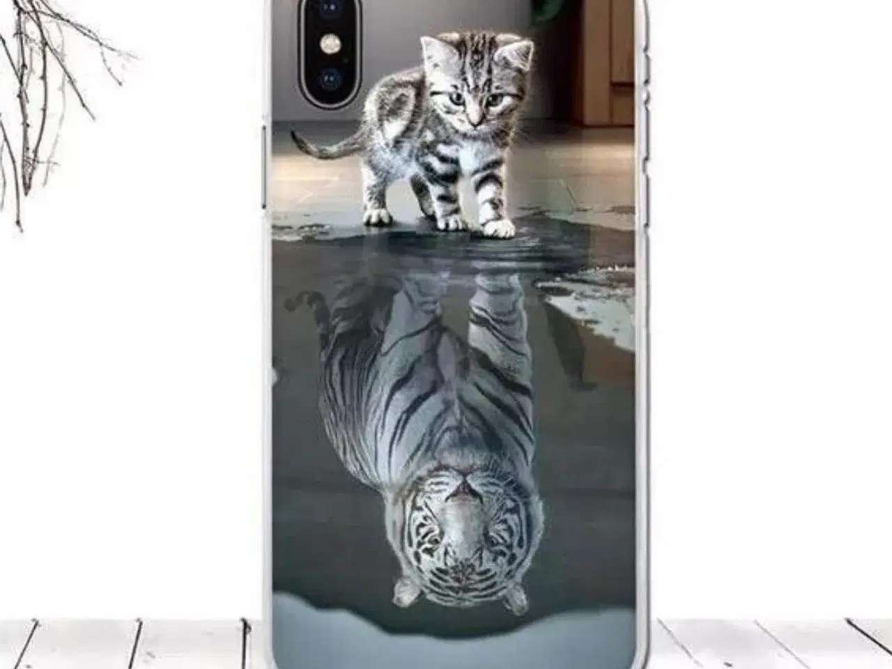 Billede 6 - Silikone cover med kat tiger til iPhone 10 X XS 