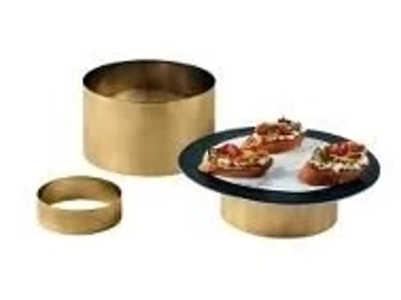 Billede 1 - 1 stk. Opsatser runde sæt 3 stk guld look