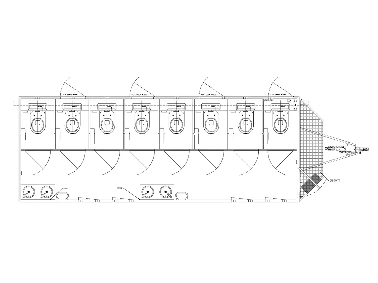 Billede 2 - Type 660: Toiletvogn med 8 toiletter